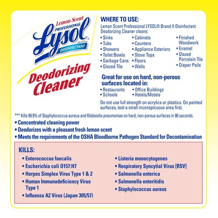 Lysol Cleaners & Detergents, 1 gal. Bottle, Lemon, 4 PK 36241-76334